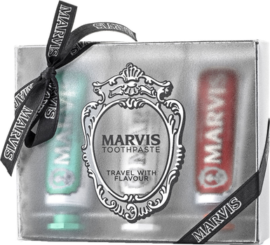 Подарочный набор зубных паст Marvis Классическая, отбеливающая, корица и мята 3х25 мл (8004395114689)