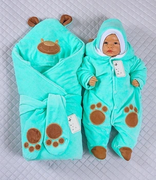 Зимний набор на выписку Lari Little Bear 56 бирюза