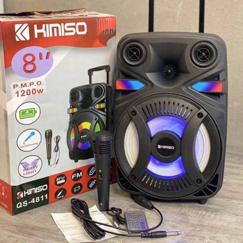 Портативная колонка Kimiso QS-4811 Bluetooth с микрофоном для караоке FM радио MP3 пультом