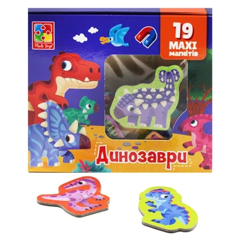 Магніти "Мій маленький світ: Динозаврики" укр Vladi Toys (VT3106-23)