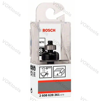 Галтельна фреза для кромок d8 D20.7 h8,7 L50 R4 Standard for Wood Bosch Professional (2608628361)