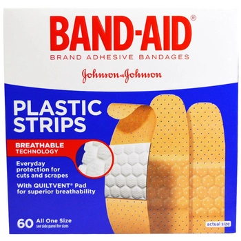Пластир Band Aid з клейкою основою 60 штук