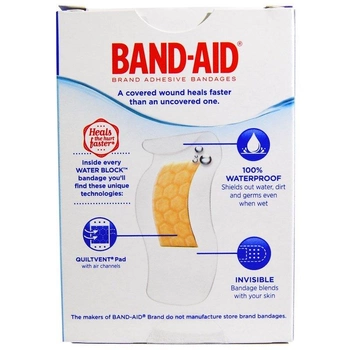 Пластир Band Aid Water Block Прозорий 30 штук