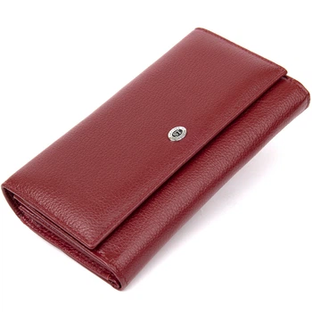 Классический женский кошелек из натуральной кожи ST Leather темно-красного цвета (bg193fash92)