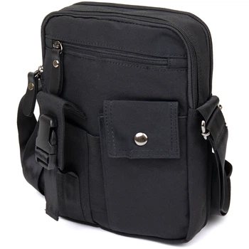 Універсальна текстильна чоловіча молодіжна сумка на два відділення VINTAGE Youth Bag 20660 Чорний