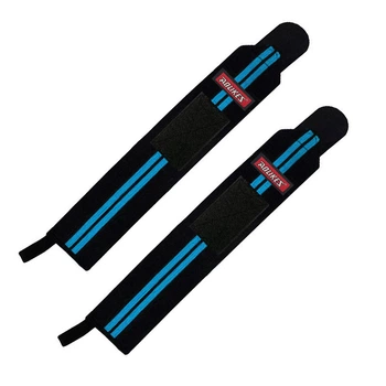 Кистевые бинты для запястий AOLIKES A-1538 Black + Blue для тяжелой атлетики зажима (SKU_4663-21319)