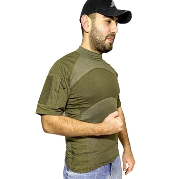 Тактическая футболка с коротким рукавом Lesko A424 Green L потоотводящая армейская камуфляжная (SKU_4253-12429)