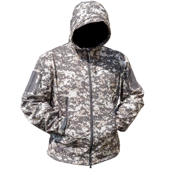 Тактична куртка Soft Shell Lesko A001 Pixel M вітровка для чоловіків з кишенями водонепроникна (SKU_4255-12401)