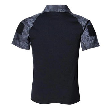 Тактична футболка з коротким рукавом Lesko A416 Black Typhon M чоловіча на змійці з кишенями камуфляжна (SKU_4251-12410)