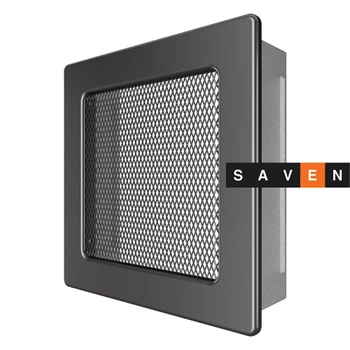 Вентиляционная решетка для камина SAVEN 17х17 графитовая