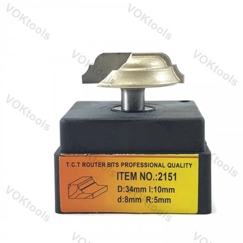 Фреза ГЛОБУС 2151 пазова фасонна d8 D34 h10 R5