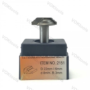 Фреза ГЛОБУС 2151 пазова фасонна d8 D22 h6 R3