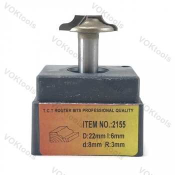 Фреза ГЛОБУС 2155 пазовая фасонная d8 D22 h6 R3