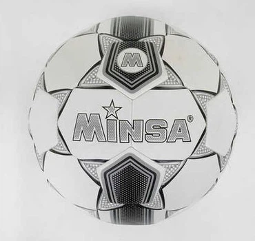 Мяч футбольный Minsa C 40113 -Белый + Серый