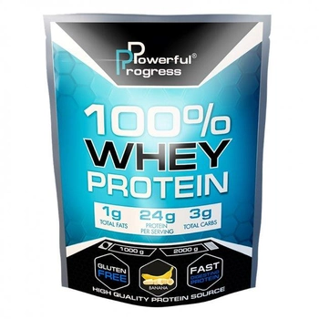 Сывороточный протеин концентрат Powerful Progress 100% Whey Protein 1000 грамм Банан