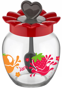 Банка для меда с ложкой Qlux Honey Red 0.37 (C-00181)