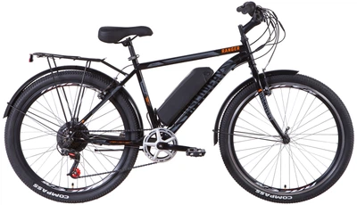 Електровелосипед Discovery Ranger 18" 26" 2021 Чорний з хакі (м) (ELB-DIS-26-005)
