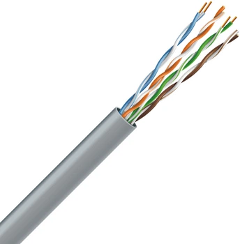 Витая пара ЗЗКМ Category 5e U/UTP 4х2х24 AWG для внутренней прокладки бухта 305 метров Серый (70327 305)
