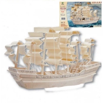 Дерев'яний конструктор 3D Sea Land Корабель Вітрильник