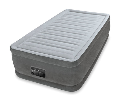Односпальная надувная кровать для дома Intex Pillow Rest Raised Bed со встроенным электронасосом Серая 99х191х46 см (IP-167905)