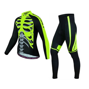 Вело костюм для мужчин KIDITO KM-CT-18 4XL кофта с длинным рукавом штаны Skeleton Green