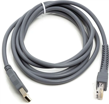 Кабель для сканерів штрих-коду PowerPlant USB (M) - RJ45 (M) 1 м Сірий (CA911905)