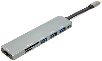 USB-хаб PowerPlant USB 3.1 Type-C — USB Hub, HDMI, Card Reader (SD, micro SD) (CA912094)