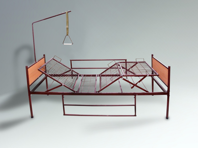 Ліжко функціональна чотирьохсекційна Profmetall з дерев'яною спинкою в повній комплектації (АК 021)