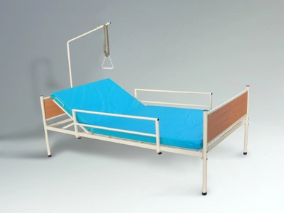 Ліжко функціональна двосекційна Profmetall з дерев'яною спинкою в повній комплектації (АК 018)