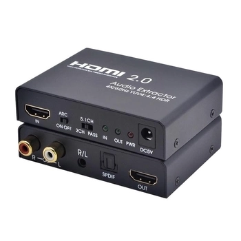 HDMI 2.0 Audio digital Extractor ARC 4K/60Hz преобразователь конвертер декодер цифрового аудио звука в оптический + цифро-аналоговый преобразователь RCA ( AYS-11V20 )