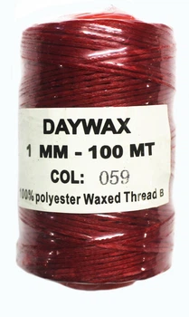 Нитка вощеная Daywax 1мм 100м Бордовый 059