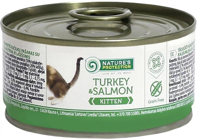 Консервований корм для молодих кошенят Nature\'s Protection Kitten Turkey & Salmon з індичкою і лососем 400 г (4771317451002)