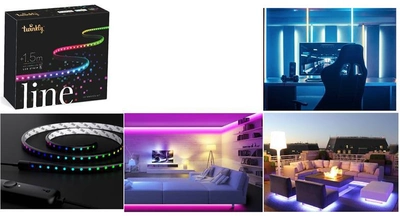 Удлинитель для Smart LED гирлянда Twinkly Line RGB, подсветка плюс 1.5 м, Gen II, IP20, кабель черный (TWL100ADP-B)