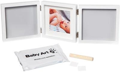 Baby Art Потрійна рамка квадратна Біло/сіра
