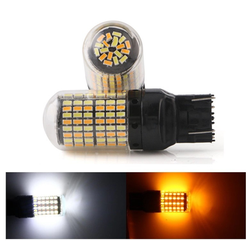 Двухцветные светодиодные лампы Led 7443 T20 W21/5W W3x16q 168SMD 3014 12V Белый Желтый Avtoexpect (74188)