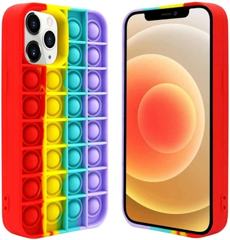 Чехол антистрес поп ит для телефона Apple iPhone 12 Pro Max Red-Violet