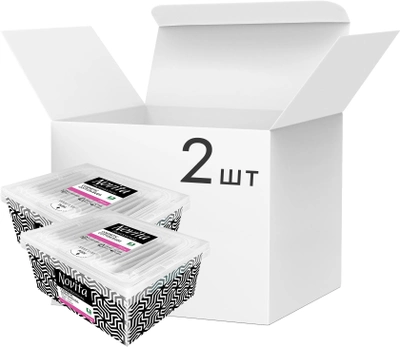 Упаковка ватных палочек Novita Professional в квадратной коробке 2 пачки по 200 шт (4823071648072)