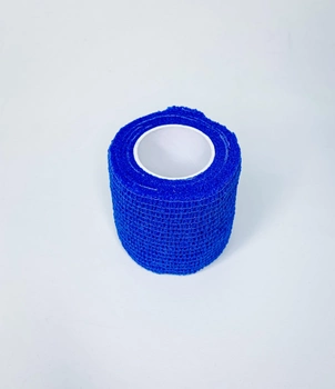 Бинт эластичный Coban фиксирующий самоскрепляющийся Кобан синий 5 см х 4,5 м