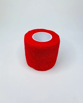Бинт еластичний Coban фіксуючий самозакріплюючий Кобан червоний 5 см х 4,5 м