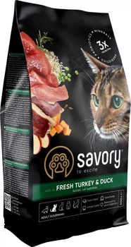 Сухой корм для кошек Savory со свежим мясом индейки и уткой 400 г
