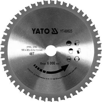 Диск пильный по металлу YATO YT - 60625 185x2.2x20 мм