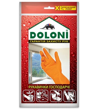 Рукавички латексні господарські Doloni Household XL помаранчеві 4563