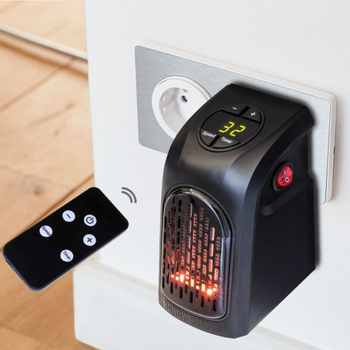 Портативний міні електрообігрівач дуйка в розетку Handy heater з пультом управління 400 Вт Чорний