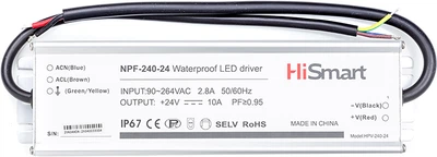 Zasilacz HiSmart 24V 10A 240W PFC IP67 (NPF-240-24)
