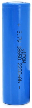 Акумулятор Vipow 18650 Li-Ion ICR18650 FlatTop, 2200 мАг, 3.7V 1 шт Blue (ICR18650-2200mAhFT)