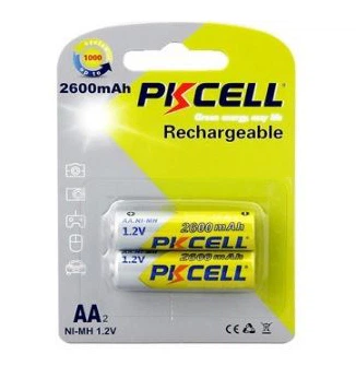 Аккумулятор PkCell 1.2V AA 2600 мАч NiMH Rechargeable Battery 2 шт (PC/AA2600-2B)