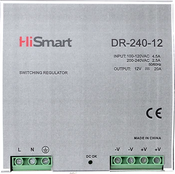 Блок живлення HiSmart 12 V 20 A 240 W DIN (DR-240-12)