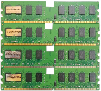 Комплект оперативной памяти Princeton DDR2 8Gb (4*2Gb) 800MHz PC2 6400U 2R8 CL6 (GPM800NU006/2GB/N) Б/У