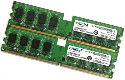 Пара оперативной памяти Crucial DDR2 4Gb (2Gb+2Gb) 800MHz PC2 6400U CL6 (CT25664AA800.M16FM) Б/У