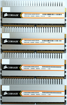Комплект игровой оперативной памяти Corsair DDR2 8Gb (4*2Gb) 800MHz PC2 6400U CL5 (CM2X2048-6400C5DHX) Б/У